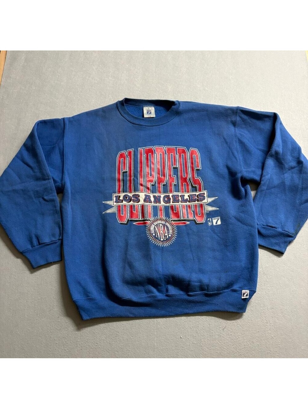 Vintage Los Angeles Clippers Logo 7 Sweatshirt Mens XL Blue NBA Crewneck USA